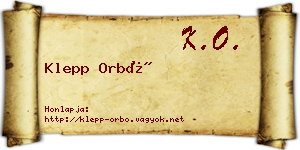 Klepp Orbó névjegykártya